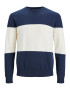 JACK & JONES Pulover bleumarin / alb - Pled.ro