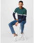 JACK & JONES Pulover bleumarin / verde închis / alb - Pled.ro