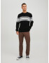 JACK & JONES Pulover 'KELVIN' negru / alb - Pled.ro