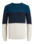 JACK & JONES Pulover 'Lawson' albastru / bleumarin / alb - Pled.ro