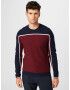 JACK & JONES Pulover 'LOGAN' bleumarin / roșu bordeaux / alb - Pled.ro