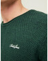 JACK & JONES Pulover 'Paul Tons' verde închis / alb - Pled.ro