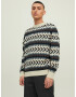 JACK & JONES Pulover 'Percy' crem / ciocolatiu / gri închis / negru - Pled.ro