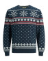 JACK & JONES Pulover 'Snowy' bleumarin / roșu / alb - Pled.ro