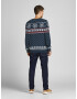 JACK & JONES Pulover 'Snowy' bleumarin / roșu / alb - Pled.ro