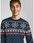 JACK & JONES Pulover 'Snowy' bleumarin / roșu / alb - Pled.ro