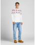 JACK & JONES Pulover 'Snowy' crem / albastru închis / roșu - Pled.ro