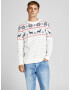 JACK & JONES Pulover 'Snowy' crem / albastru închis / roșu - Pled.ro