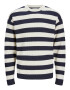 JACK & JONES Pulover 'SPRING' albastru noapte / alb - Pled.ro