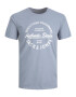 JACK & JONES Tricou albastru fumuriu / alb - Pled.ro