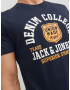 JACK & JONES Tricou albastru noapte / portocaliu deschis / alb - Pled.ro