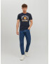 JACK & JONES Tricou albastru noapte / portocaliu deschis / alb - Pled.ro