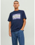 JACK & JONES Tricou 'ARTHUR' bleumarin / lila / alb - Pled.ro