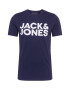 JACK & JONES Tricou albastru închis / alb - Pled.ro