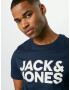 JACK & JONES Tricou albastru închis / alb - Pled.ro