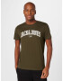 JACK & JONES Tricou 'BLUBOOSTER' oliv / alb - Pled.ro