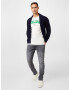 JACK & JONES Tricou 'BLUBOOSTER' verde / alb - Pled.ro