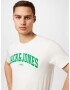 JACK & JONES Tricou 'BLUBOOSTER' verde / alb - Pled.ro