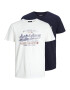 JACK & JONES Tricou 'BOOSTER' albastru marin / bleumarin / roşu închis / alb - Pled.ro