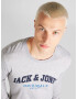 JACK & JONES Tricou 'BRAD' bleumarin / albastru deschis / gri deschis - Pled.ro