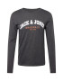 JACK & JONES Tricou 'BRAD' gri metalic / portocaliu închis / alb - Pled.ro