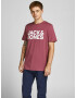 JACK & JONES Tricou ciclam / alb - Pled.ro