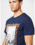 JACK & JONES Tricou 'CRAWL' bleumarin / gri / portocaliu / alb - Pled.ro