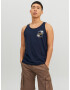 JACK & JONES Tricou 'Crayo' bleumarin / portocaliu / alb - Pled.ro