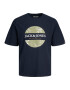 JACK & JONES Tricou 'Crayon Branding' bleumarin / verde deschis / portocaliu / alb - Pled.ro