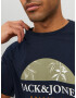 JACK & JONES Tricou 'Crayon Branding' bleumarin / verde deschis / portocaliu / alb - Pled.ro