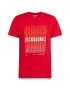 JACK & JONES Tricou 'CYBER' galben auriu / roși aprins / alb - Pled.ro