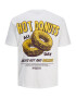 JACK & JONES Tricou 'FEAST' ciocolatiu / galben / alb - Pled.ro