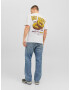 JACK & JONES Tricou 'FEAST' ciocolatiu / galben / alb - Pled.ro