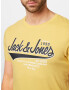 JACK & JONES Tricou galben / negru / alb - Pled.ro