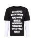 JACK & JONES Tricou 'HAPPY' negru / alb - Pled.ro