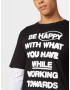 JACK & JONES Tricou 'HAPPY' negru / alb - Pled.ro