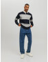 JACK & JONES Tricou 'Hudson' albastru noapte / gri deschis - Pled.ro