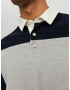 JACK & JONES Tricou 'Hudson' albastru noapte / gri deschis - Pled.ro