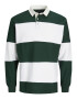 JACK & JONES Tricou 'Hudson' verde închis / alb - Pled.ro