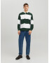 JACK & JONES Tricou 'Hudson' verde închis / alb - Pled.ro