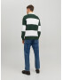 JACK & JONES Tricou 'Hudson' verde închis / alb - Pled.ro