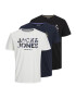 JACK & JONES Tricou 'James' bleumarin / gri / negru / alb - Pled.ro