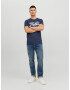 JACK & JONES Tricou 'JEANS' albastru noapte / alb - Pled.ro