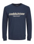 JACK & JONES Tricou 'Lakewool' albastru noapte / gri / alb - Pled.ro