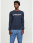 JACK & JONES Tricou 'Lakewool' albastru noapte / gri / alb - Pled.ro