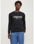 JACK & JONES Tricou 'Lakewool' negru / alb - Pled.ro