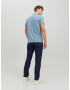 JACK & JONES Tricou 'Logan' bleumarin / albastru fumuriu / alb - Pled.ro