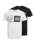 JACK & JONES Tricou 'LOGAN' gri / verde stuf / portocaliu / negru / alb - Pled.ro