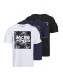 JACK & JONES Tricou 'Loky' albastru închis / negru / alb - Pled.ro