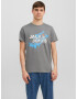 JACK & JONES Tricou 'Nelson' azur / gri / portocaliu deschis / alb - Pled.ro